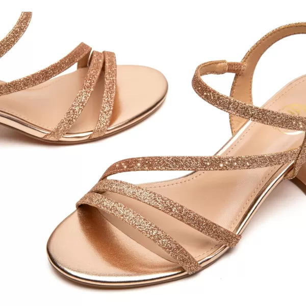 Trary Strappy Heels for Women, Sandals Women Dressy, 2.16 inch Low Block Heels for Women