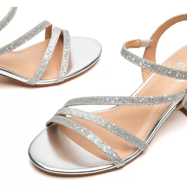 Trary Strappy Heels for Women, Sandals Women Dressy, 2.16 inch Low Block Heels for Women