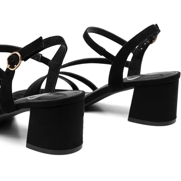 Trary Strappy Heels for Women, Sandals Women Dressy, 2.16 inch Low Block Heels for Women