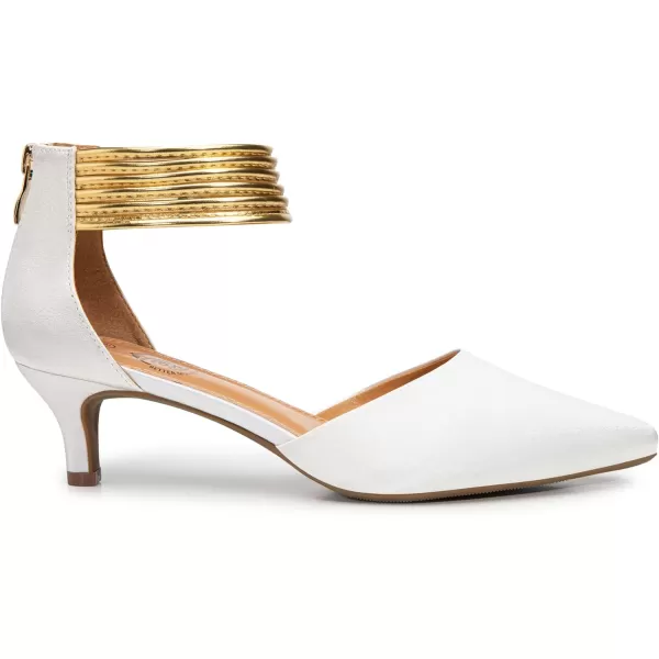 Trary Women’s Ankle Strap Kitten Heels for Women,Green Heels Red Heels Purple Heels Black Heels,Closed Toe Heels for Women, with Stiletto &amp; Golden Strap