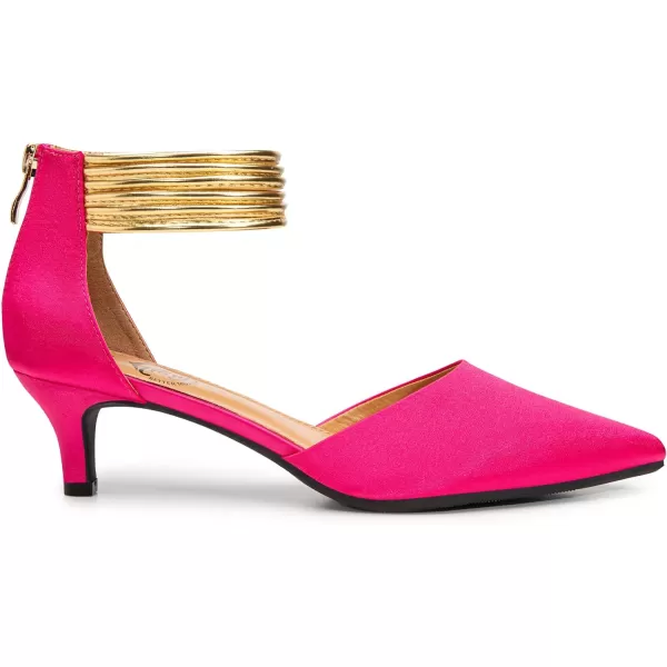 Trary Women’s Ankle Strap Kitten Heels for Women,Green Heels Red Heels Purple Heels Black Heels,Closed Toe Heels for Women, with Stiletto &amp; Golden Strap