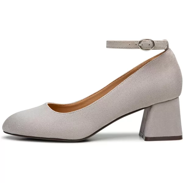 Trary Women's Closed Toe Chunky Heels Shoes Dressy Casual, Ankle Strap Low Block Heels Comfortable Wedding Pumps