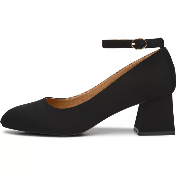 Trary Women's Closed Toe Chunky Heels Shoes Dressy Casual, Ankle Strap Low Block Heels Comfortable Wedding Pumps
