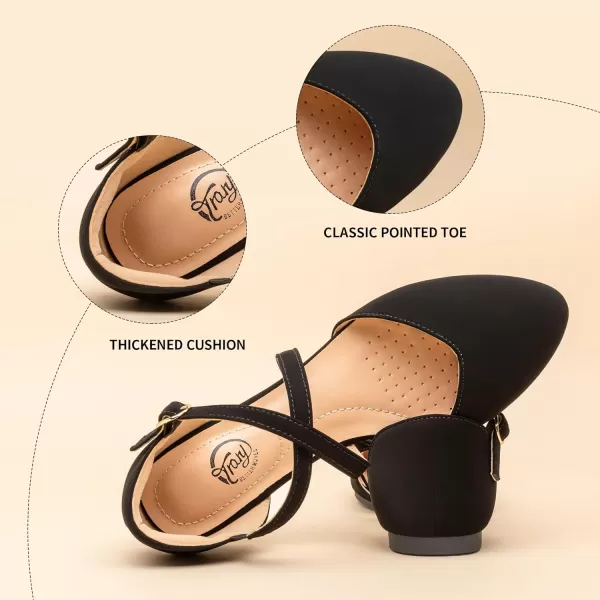 Trary Women's Flats, Black Flats for Women, Wide Width Dress Shoes for Women, Womens Flats, Pointed Toe Flats Ballet Flats for Women, Flats Shoes Women Dressy, Ankle Strap Flats,Closed Toe Flats,Flats