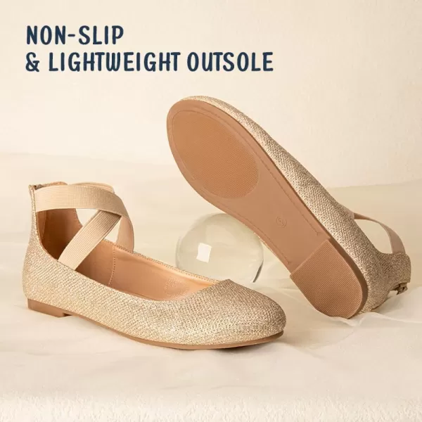 Trary Women's Flats, Flats Shoes Women, Ballet Flats Shoes for Women,Mary Jane Shoes for Women, Elastic Ankle Straps Flats Shoes, Round Toe Dress Shoes for Women, Business Casual Flats Shoes