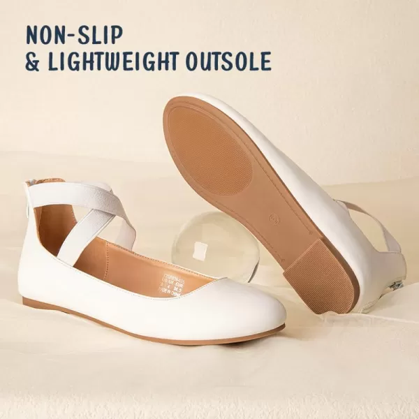 Trary Women's Flats, Flats Shoes Women, Ballet Flats Shoes for Women,Mary Jane Shoes for Women, Elastic Ankle Straps Flats Shoes, Round Toe Dress Shoes for Women, Business Casual Flats Shoes