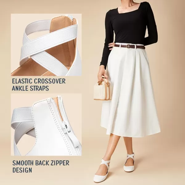 Trary Women's Flats, Flats Shoes Women, Ballet Flats Shoes for Women,Mary Jane Shoes for Women, Elastic Ankle Straps Flats Shoes, Round Toe Dress Shoes for Women, Business Casual Flats Shoes