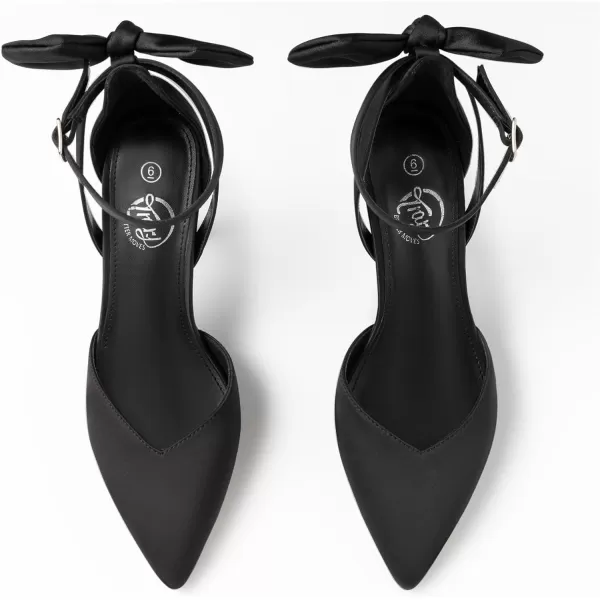 Trary Women's Heels for Women Closed Toe Women's Stiletto High Heels Pointed Toe Bow Knot Ankle Strap 3.74 Inches Pumps Adjustable Buckle Womens Comfy Sexy Shoes for Wedding Casual Party Office