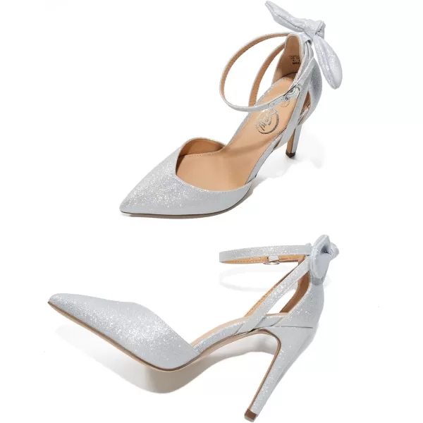 Trary Women's Heels for Women Closed Toe Women's Stiletto High Heels Pointed Toe Bow Knot Ankle Strap 3.74 Inches Pumps Adjustable Buckle Womens Comfy Sexy Shoes for Wedding Casual Party Office