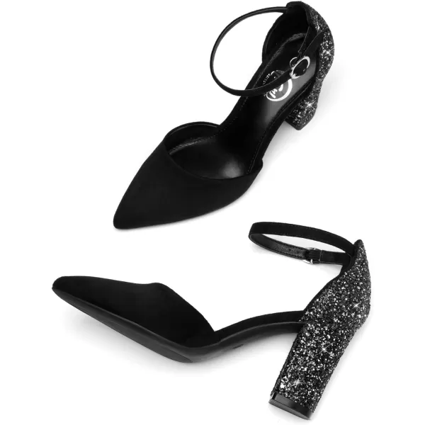 Trary Women's Heels,Women's Pumps,Black Nude Heels for Women,Chunky Heels for Women,Closed Toe Heels for Women,High Platform Heels，Pointed Toe Dress Office Wedding Shoes for Women