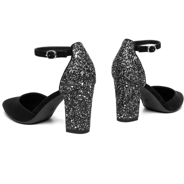Trary Women's Heels,Women's Pumps,Black Nude Heels for Women,Chunky Heels for Women,Closed Toe Heels for Women,High Platform Heels，Pointed Toe Dress Office Wedding Shoes for Women