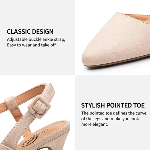 Trary Womens High Heels Pointed Toe Slingback Heels for Women Sexy Stiletto Heels Buckle Ankle Strap Closed Toe Office Party Prom Wedding Dress Pumps Shoes