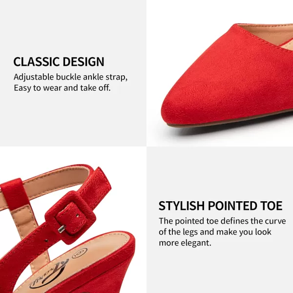 Trary Womens High Heels Pointed Toe Slingback Heels for Women Sexy Stiletto Heels Buckle Ankle Strap Closed Toe Office Party Prom Wedding Dress Pumps Shoes