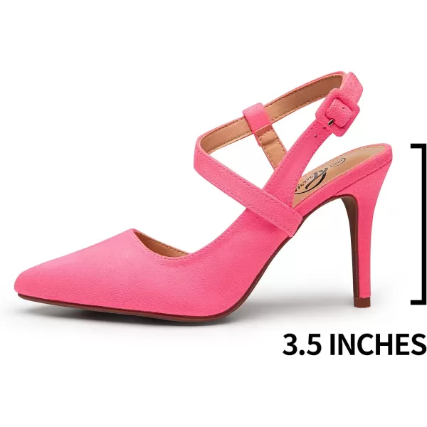 Trary Womens High Heels Pointed Toe Slingback Heels for Women Sexy Stiletto Heels Buckle Ankle Strap Closed Toe Office Party Prom Wedding Dress Pumps Shoes