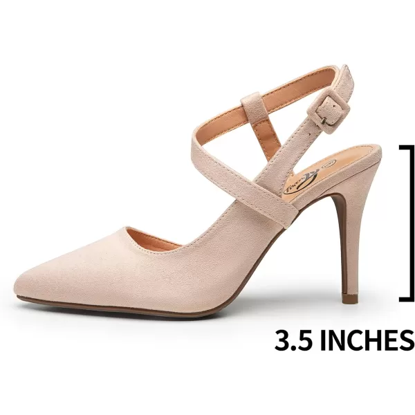 Trary Womens High Heels Pointed Toe Slingback Heels for Women Sexy Stiletto Heels Buckle Ankle Strap Closed Toe Office Party Prom Wedding Dress Pumps Shoes