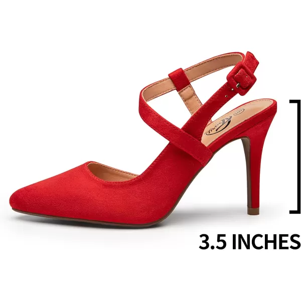 Trary Womens High Heels Pointed Toe Slingback Heels for Women Sexy Stiletto Heels Buckle Ankle Strap Closed Toe Office Party Prom Wedding Dress Pumps Shoes