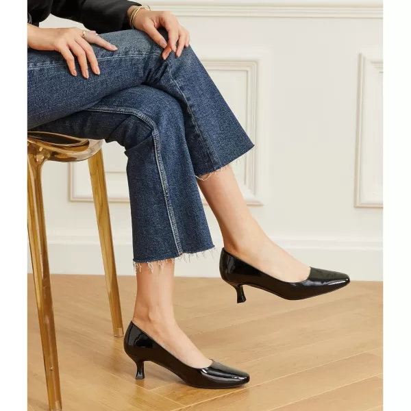 Trary Women's Kitten Heels Dress Pumps Classic Square Toe Shoes Casual Low Heels Closed Toe Pumps for Women Office
