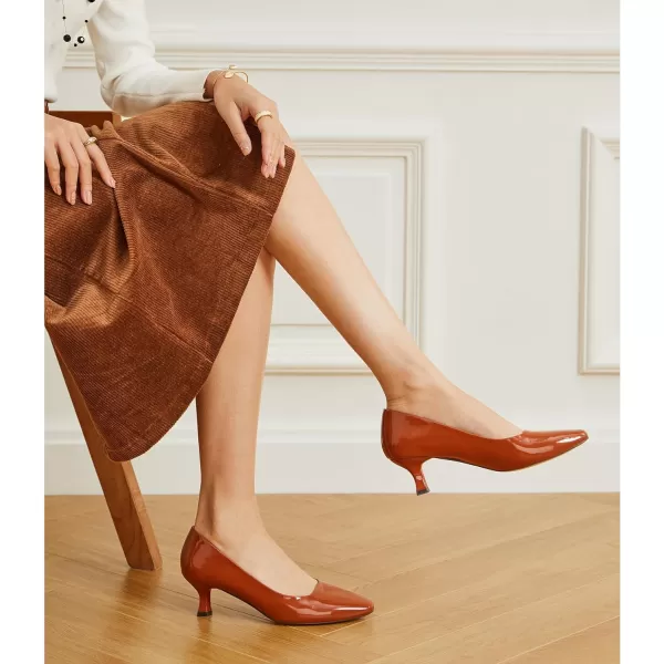 Trary Women's Kitten Heels Dress Pumps Classic Square Toe Shoes Casual Low Heels Closed Toe Pumps for Women Office