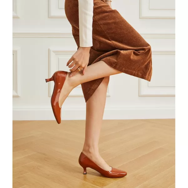 Trary Women's Kitten Heels Dress Pumps Classic Square Toe Shoes Casual Low Heels Closed Toe Pumps for Women Office