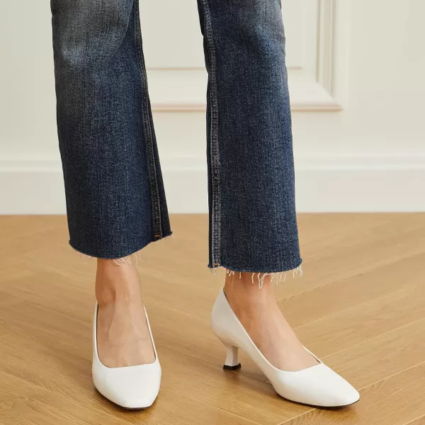 Trary Women's Kitten Heels Dress Pumps Classic Square Toe Shoes Casual Low Heels Closed Toe Pumps for Women Office