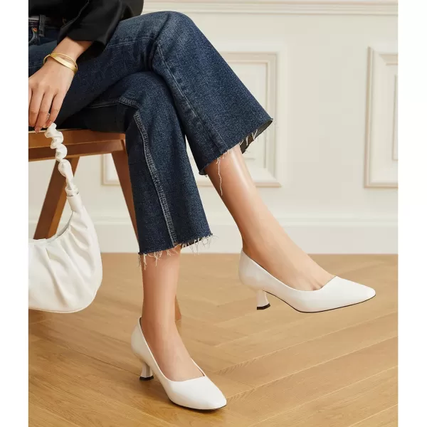Trary Women's Kitten Heels Dress Pumps Classic Square Toe Shoes Casual Low Heels Closed Toe Pumps for Women Office