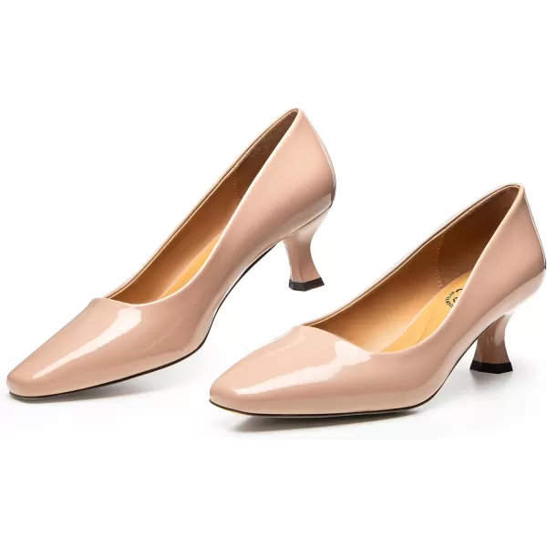 Trary Women's Kitten Heels Dress Pumps Classic Square Toe Shoes Casual Low Heels Closed Toe Pumps for Women Office