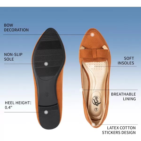 Trary Women’s Loafer Flats Shoes Slip On Comfortable Office Walking Driving Dress Wedding Shoes Pointed Toe with Bow