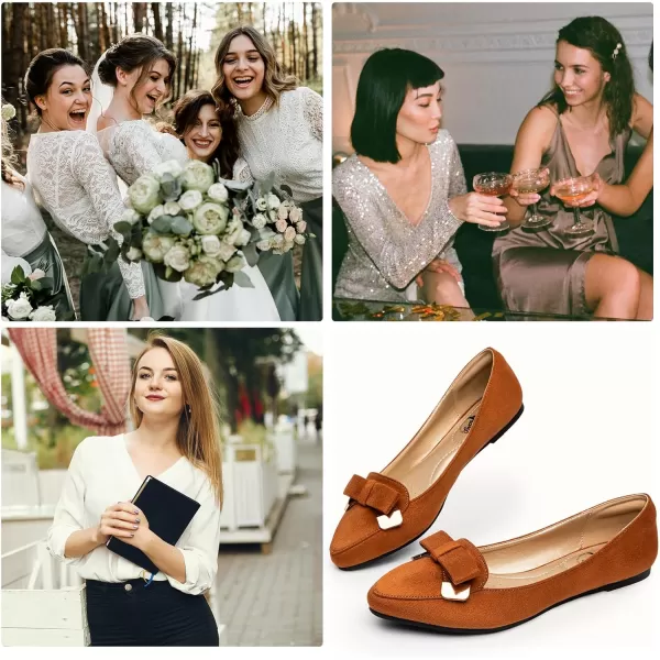 Trary Women’s Loafer Flats Shoes Slip On Comfortable Office Walking Driving Dress Wedding Shoes Pointed Toe with Bow