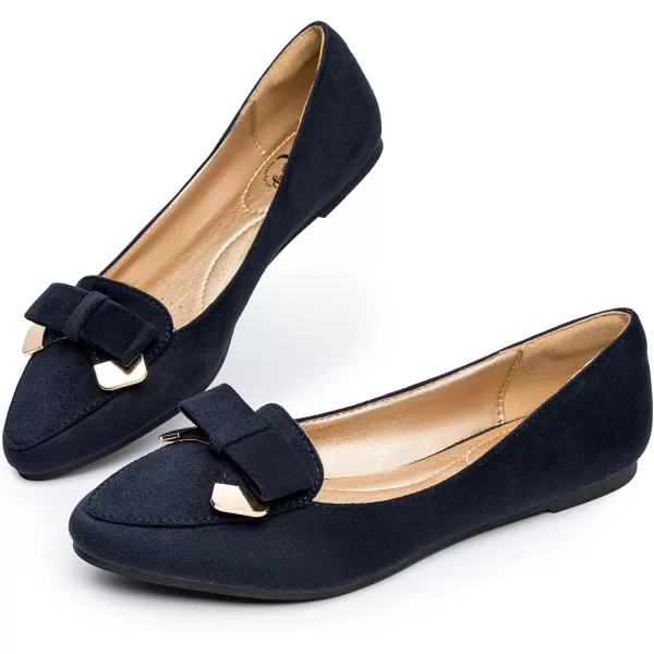 Trary Women’s Loafer Flats Shoes Slip On Comfortable Office Walking Driving Dress Wedding Shoes Pointed Toe with Bow