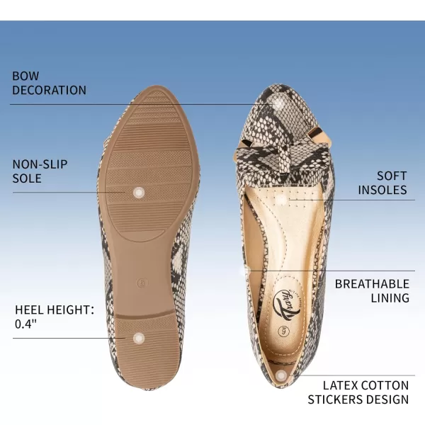 Trary Women’s Loafer Flats Shoes Slip On Comfortable Office Walking Driving Dress Wedding Shoes Pointed Toe with Bow