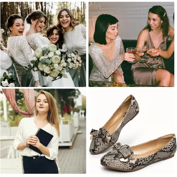 Trary Women’s Loafer Flats Shoes Slip On Comfortable Office Walking Driving Dress Wedding Shoes Pointed Toe with Bow