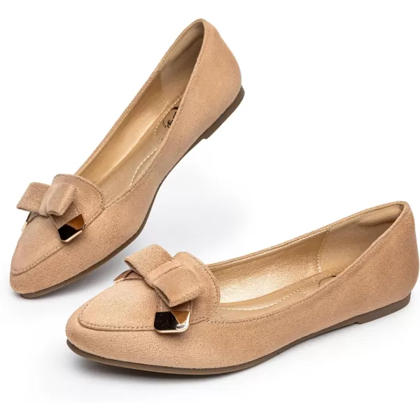 Trary Women’s Loafer Flats Shoes Slip On Comfortable Office Walking Driving Dress Wedding Shoes Pointed Toe with Bow