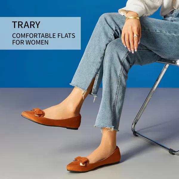 Trary Women’s Loafer Flats Shoes Slip On Comfortable Office Walking Driving Dress Wedding Shoes Pointed Toe with Bow