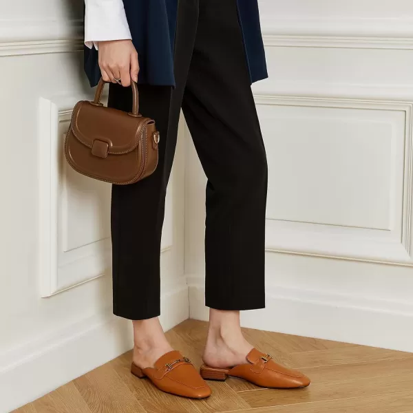 Trary Women's Mules,Loafers for Women,Womens Buckle Loafers,Square Toe Mules for Women,Women's Black Flat for Women,Classic Dressy Shoes for Women，Casual Comfortable Shoes for Women