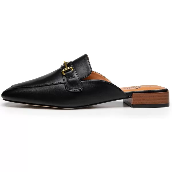 Trary Women's Mules,Loafers for Women,Womens Buckle Loafers,Square Toe Mules for Women,Women's Black Flat for Women,Classic Dressy Shoes for Women，Casual Comfortable Shoes for Women