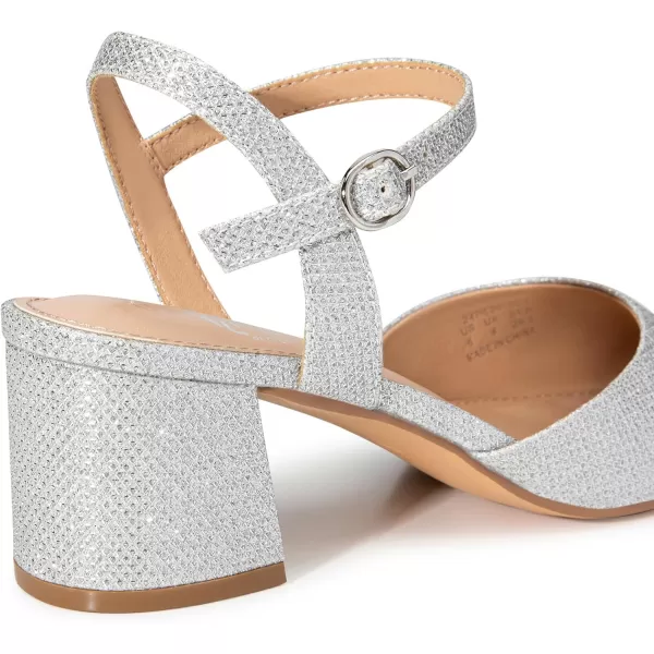 Trary Women's Pointed Toe Low Chunky Block Heels,Comfortable Adjustable Ankle Strap Closed Toe Work Wedding Dress Party Pumps Shoes