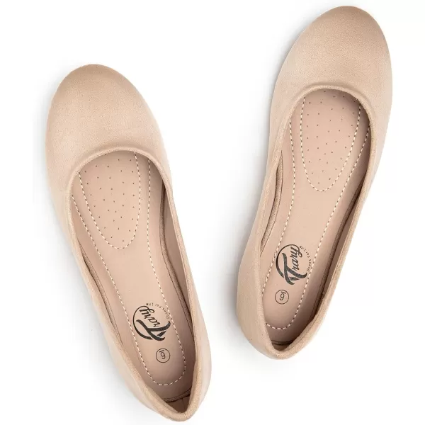 Trary Women's Round Toe Flats Shoes Comfortable Slip on Shoes Casual Dress Shoes