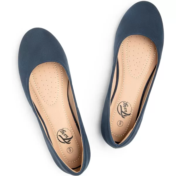 Trary Women's Round Toe Flats Shoes Comfortable Slip on Shoes Casual Dress Shoes