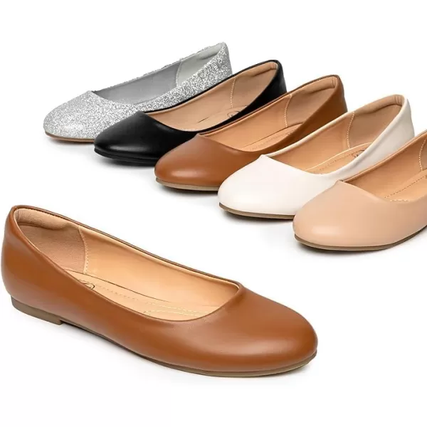 Trary Women's Round Toe Flats Shoes Comfortable Slip on Shoes Casual Dress Shoes