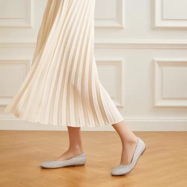 Trary Women's Round Toe Flats Shoes Comfortable Slip on Shoes Casual Dress Shoes