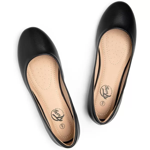Trary Women's Round Toe Flats Shoes Comfortable Slip on Shoes Casual Dress Shoes