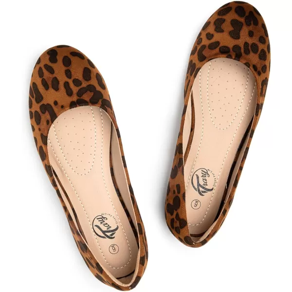 Trary Women's Round Toe Flats Shoes Comfortable Slip on Shoes Casual Dress Shoes