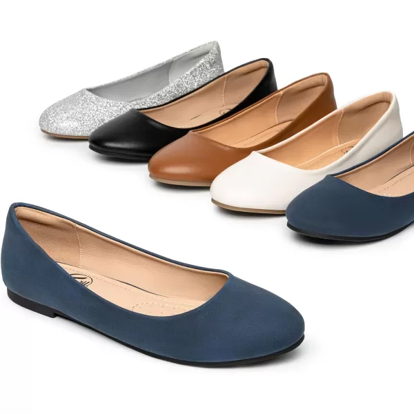 Trary Women's Round Toe Flats Shoes Comfortable Slip on Shoes Casual Dress Shoes