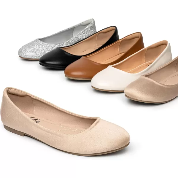 Trary Women's Round Toe Flats Shoes Comfortable Slip on Shoes Casual Dress Shoes