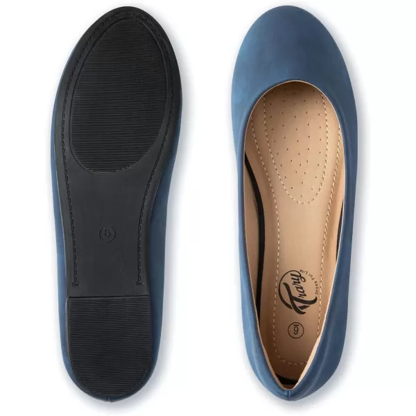 Trary Women's Round Toe Flats Shoes Comfortable Slip on Shoes Casual Dress Shoes