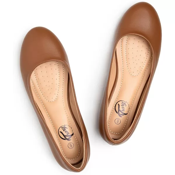 Trary Women's Round Toe Flats Shoes Comfortable Slip on Shoes Casual Dress Shoes