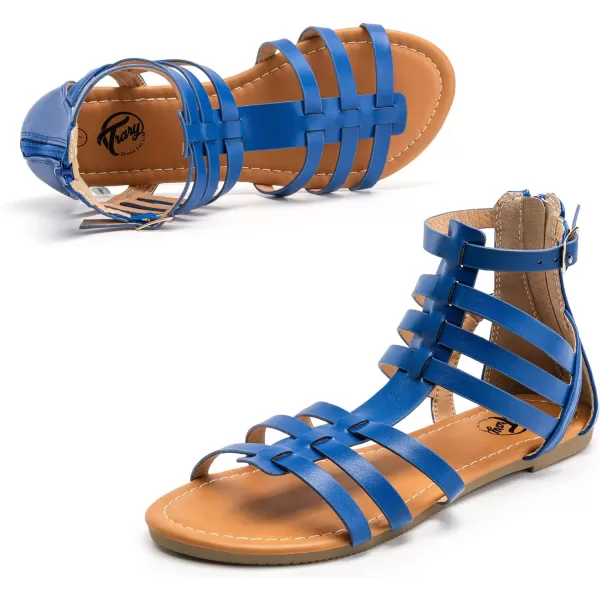 Trary Women's Sandal, Comfortable Gladiator Sandals Ankle Strap Flats Sandalias Para Mujer Beach Sandals Wide Width Open Toe Cross Strappy Sandals for Women Dressy Summer