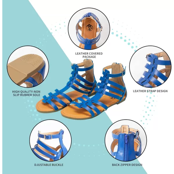 Trary Women's Sandal, Comfortable Gladiator Sandals Ankle Strap Flats Sandalias Para Mujer Beach Sandals Wide Width Open Toe Cross Strappy Sandals for Women Dressy Summer