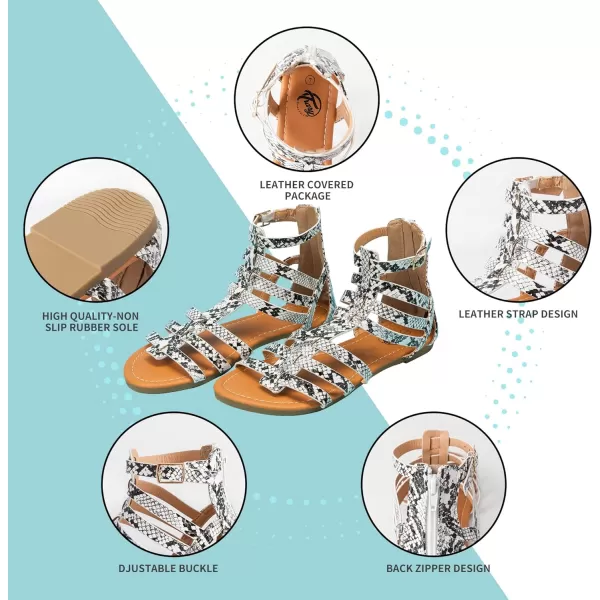 Trary Women's Sandal, Comfortable Gladiator Sandals Ankle Strap Flats Sandalias Para Mujer Beach Sandals Wide Width Open Toe Cross Strappy Sandals for Women Dressy Summer