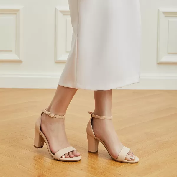 Trary Women's Sandal, White, Block Heel, Ankle Strap, Size 5-11.5, Formal Occasion Attendees